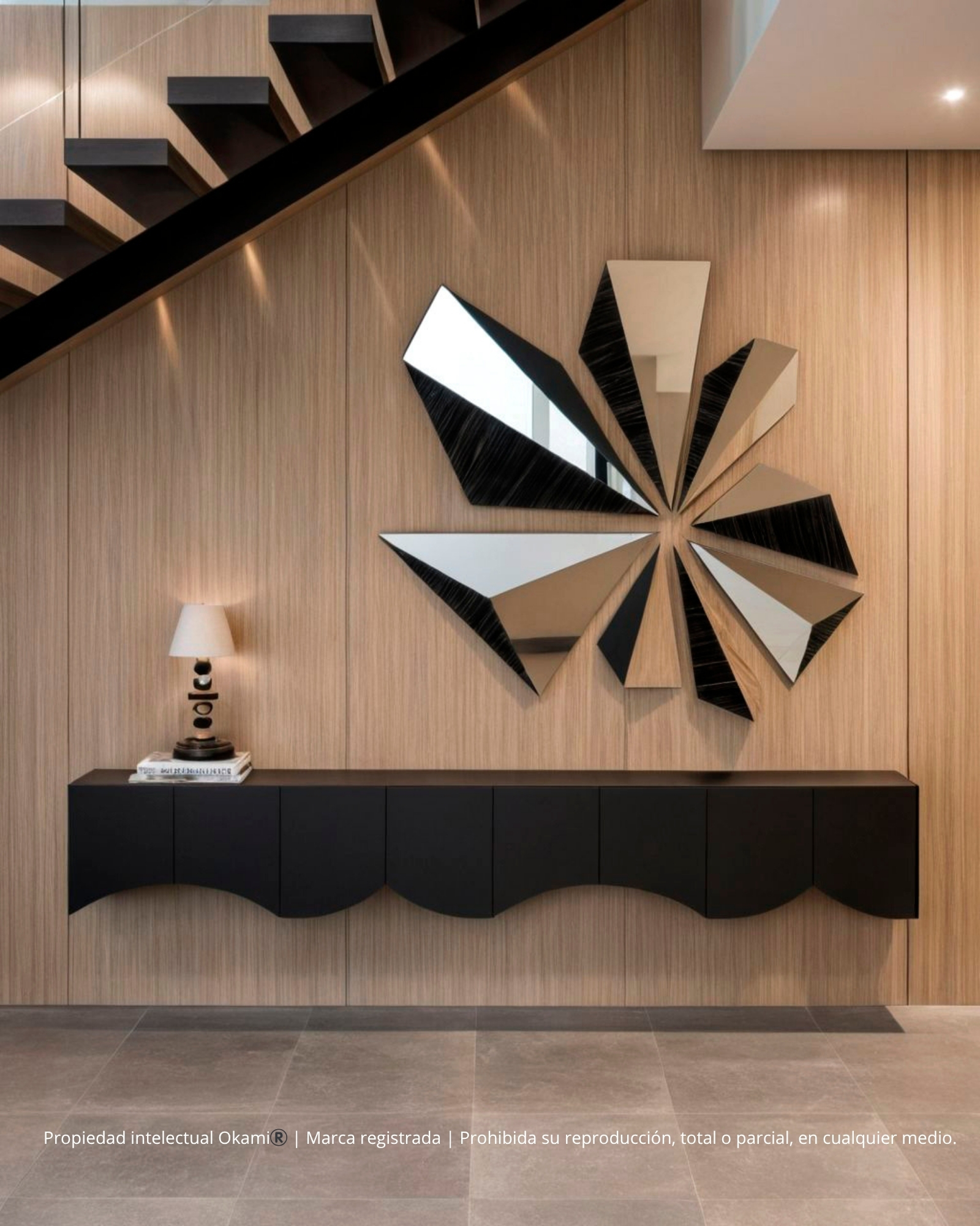 SOL FRACTAL - ENCHAPE NEGRO CON 2 ESPEJOS - FRENTE